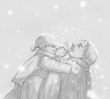 父子で雪遊び(^^)